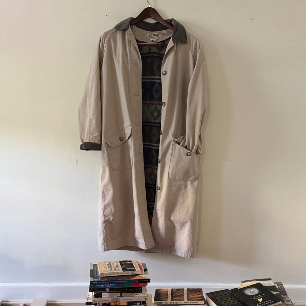 L.L. Bean Lined Barn Jacket Trench with Wool Insert